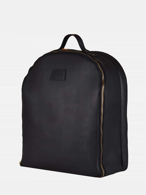 Leather Backpack - Black/Tan
