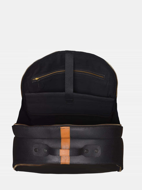 Leather Backpack - Black/Tan