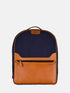 Canvas Backpack - Blue/Tan
