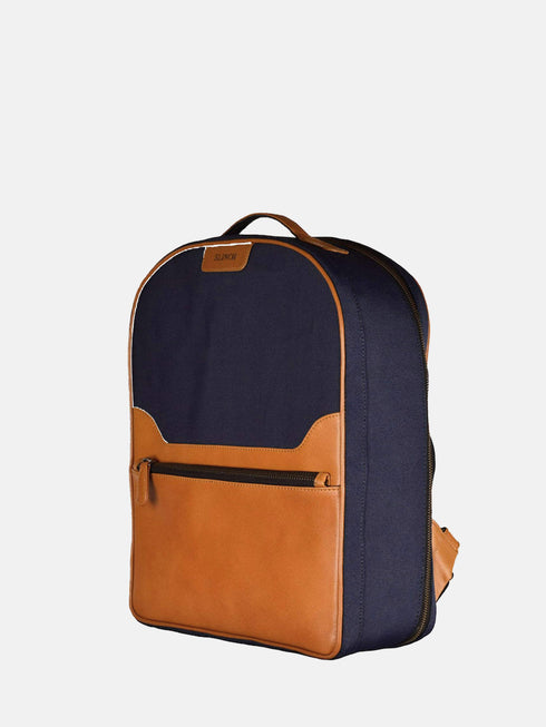Canvas Backpack - Blue/Tan