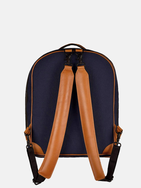 Canvas Backpack - Blue/Tan