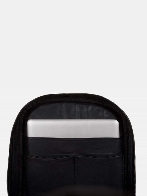 Leather Backpack - Black/Tan