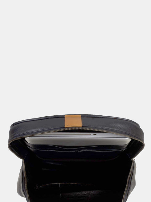 Leather Backpack - Black/Tan