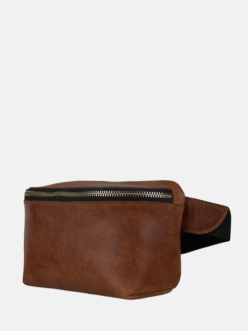 Leather Belt Bag - Brown