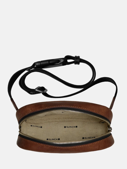 Leather Belt Bag - Brown