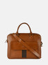 Leather Laptop Bag - Tan & Black