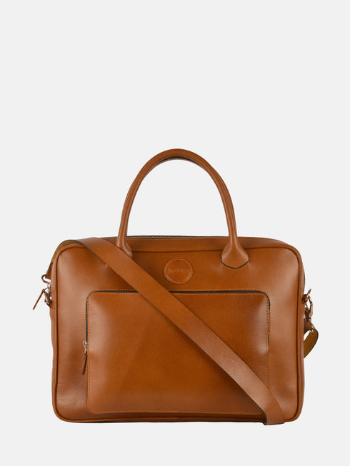Leather Laptop Bag - Tan