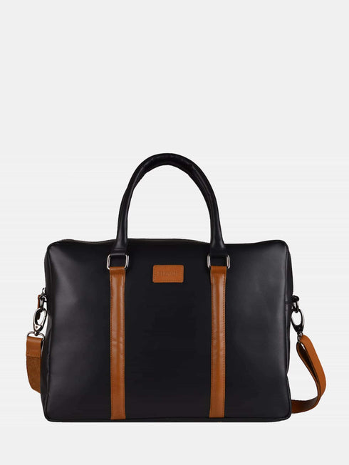 Leather Laptop Bag - Black