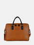 Leather Laptop Bag - Tan/Black
