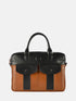 Leather Laptop Bag - Tan & Black