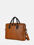 Leather Laptop Bag - Tan/Black