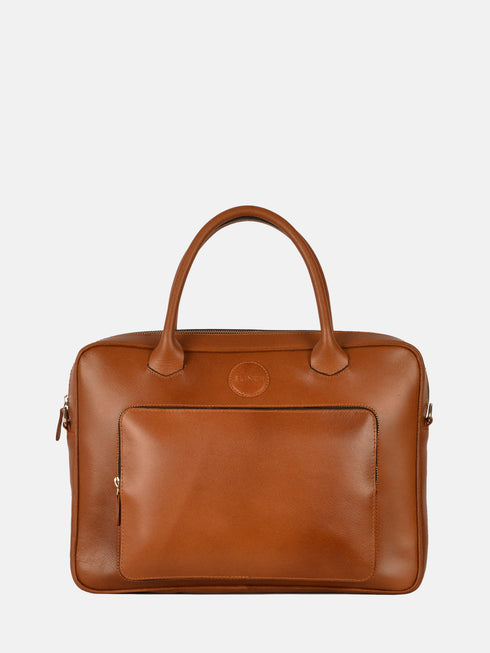 Leather Laptop Bag - Tan