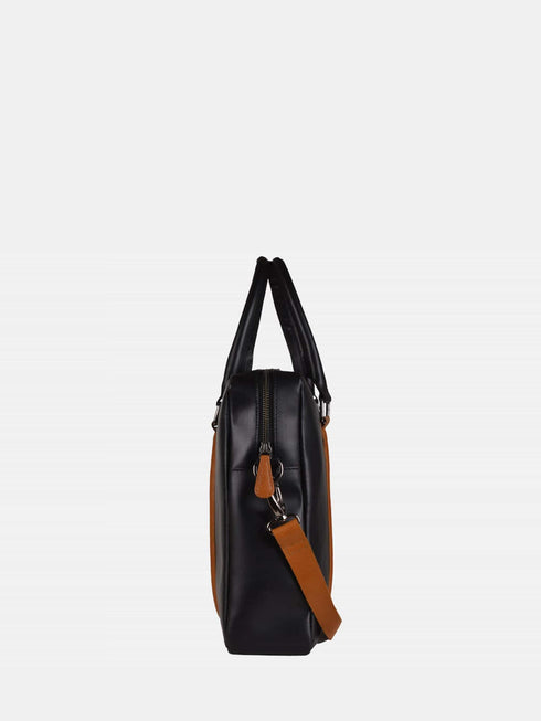 Leather Laptop Bag - Black