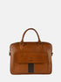 Leather Laptop Bag - Tan & Black