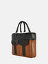 Leather Laptop Bag - Tan & Black
