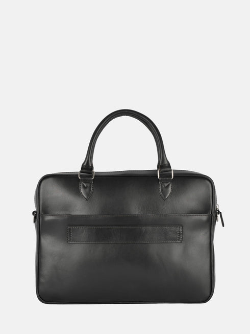 Leather Laptop Bag - Black