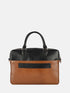 Leather Laptop Bag - Tan & Black
