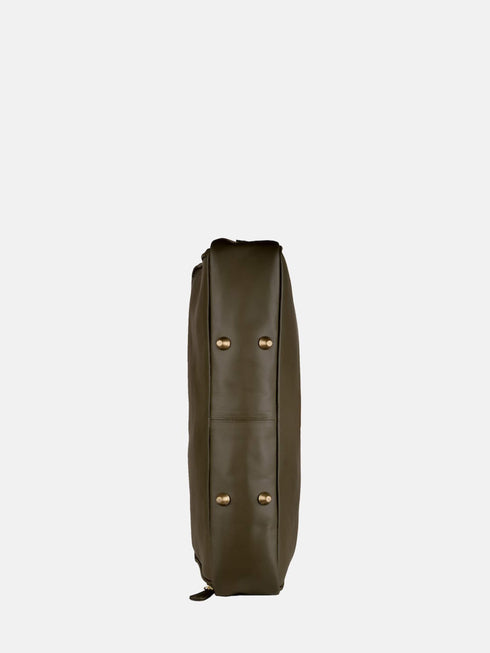 Leather Laptop Bag - Olive