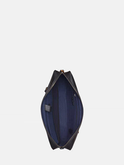 Leather Laptop Bag - Black
