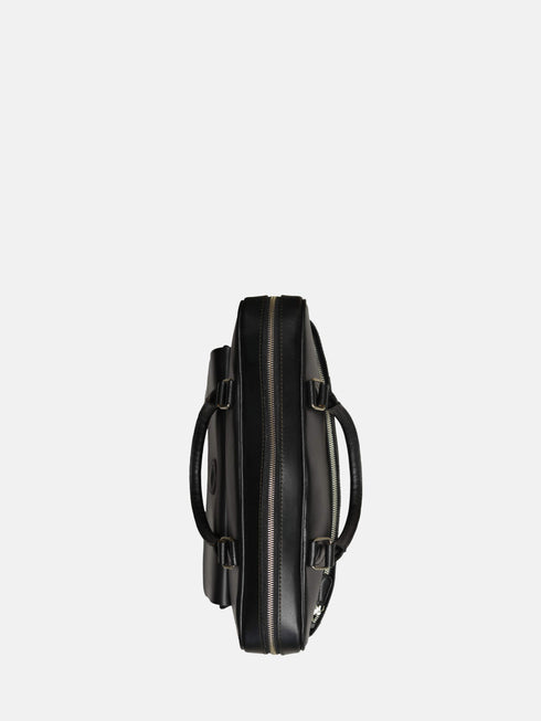 Leather Laptop Bag - Black