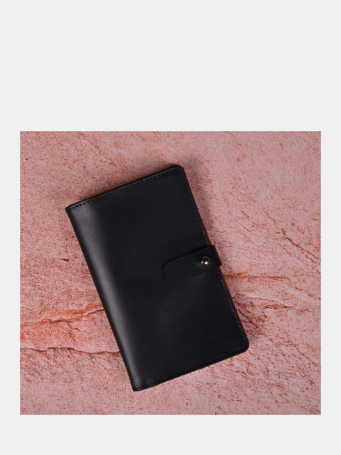 Leather Wallet - Black/Tan