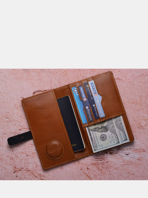 Leather Wallet - Black/Tan