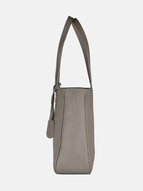 Leather Tote - Grey