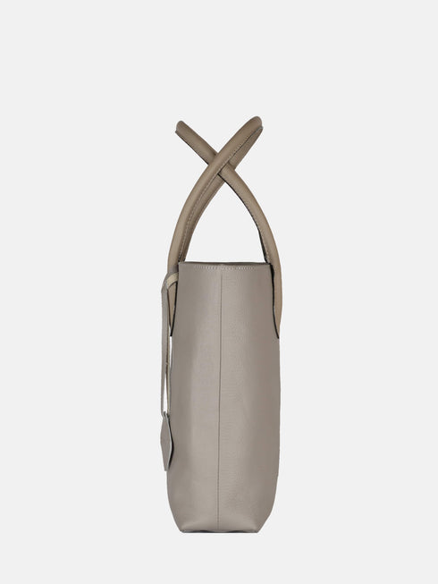 Leather Tote - Grey