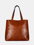 Leather Tote - Brown