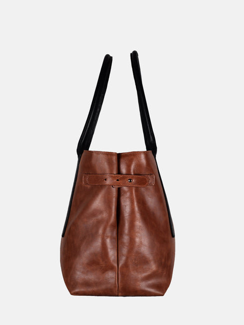 Leather Tote - Brown