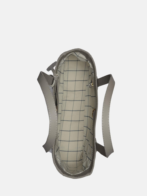 Leather Tote - Grey