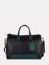 Leather Travel Bag - Black / Green
