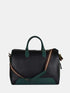 Leather Travel Bag - Black / Green