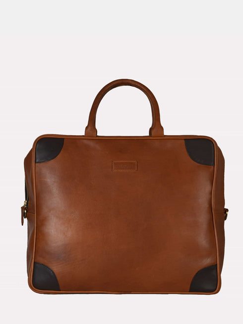 Leather Travel Bag - Brown / Tan