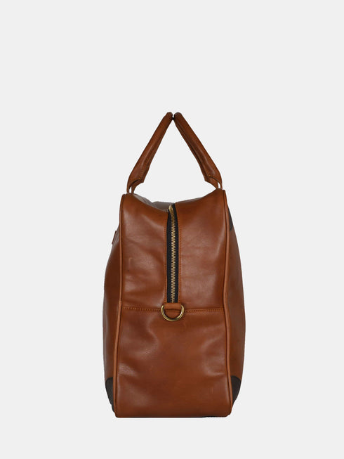 Leather Travel Bag - Brown / Tan