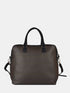 Leather Travel Bag - Dark Grey / Black