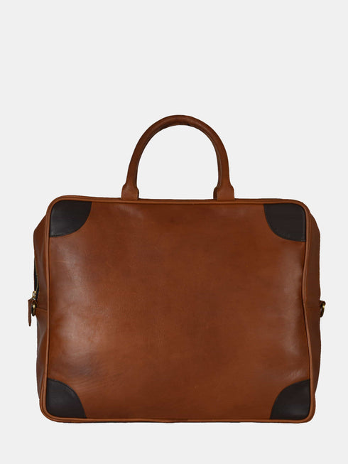 Leather Travel Bag - Brown / Tan