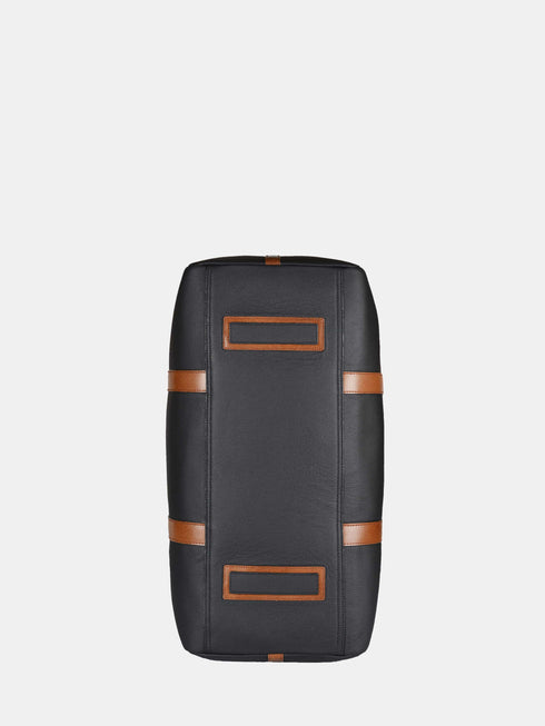 Leather Travel Bag - Black / Tan