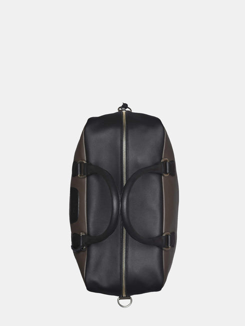 Leather Travel Bag - Dark Grey / Black