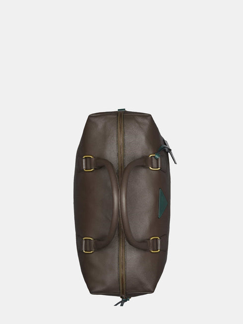 Leather Travel Bag - Grey-Green