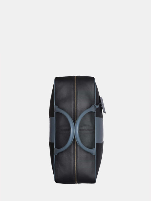 Leather Travel Bag - Black / Blue