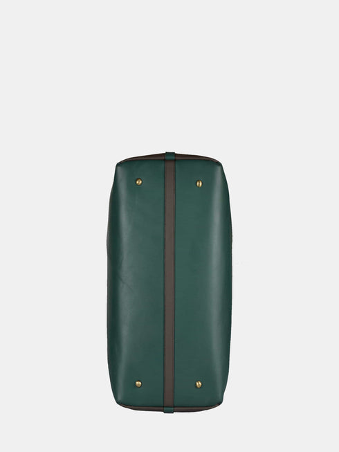 Leather Travel Bag - Grey-Green