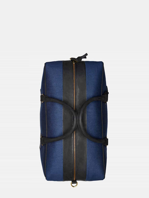 Leather Travel Bag - Black / Blue