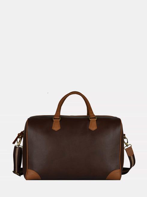 Leather Travel Bag - Brown / Tan