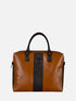 Leather Laptop Bag - Black/Tan