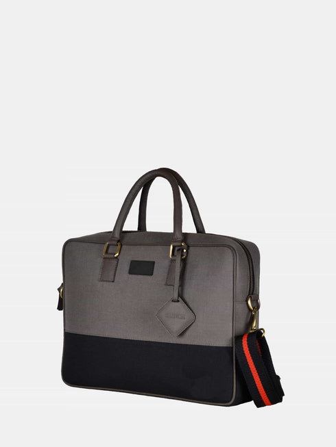 Canvas Laptop Bag - Black/Grey