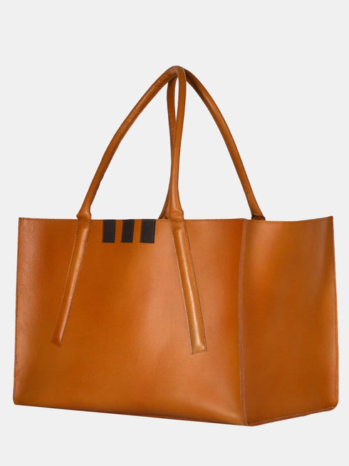 Leather Tote - Tan