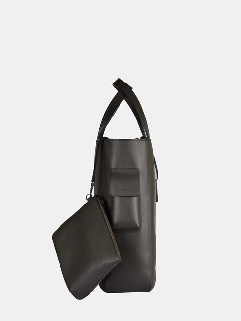 Leather Tote - Grey