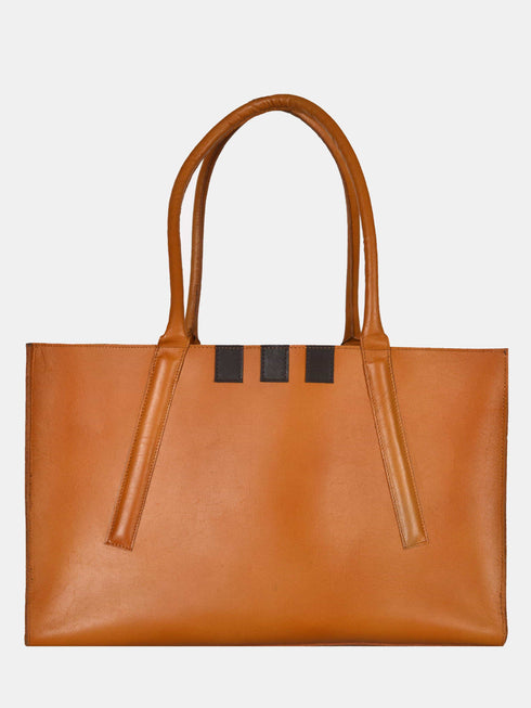 Leather Tote - Tan