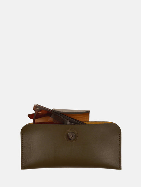 Leather Eyewear Case - Dark Brown